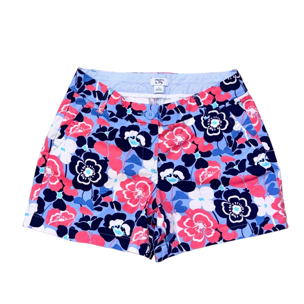 CROWN & IVY Caroline floral shorts women’s size 4